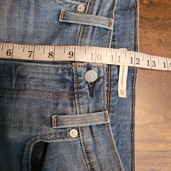Levi's Jeans Size 29 High Rise Straight 724 Medium Light Wash Ripped Western - Picture 9 of 11